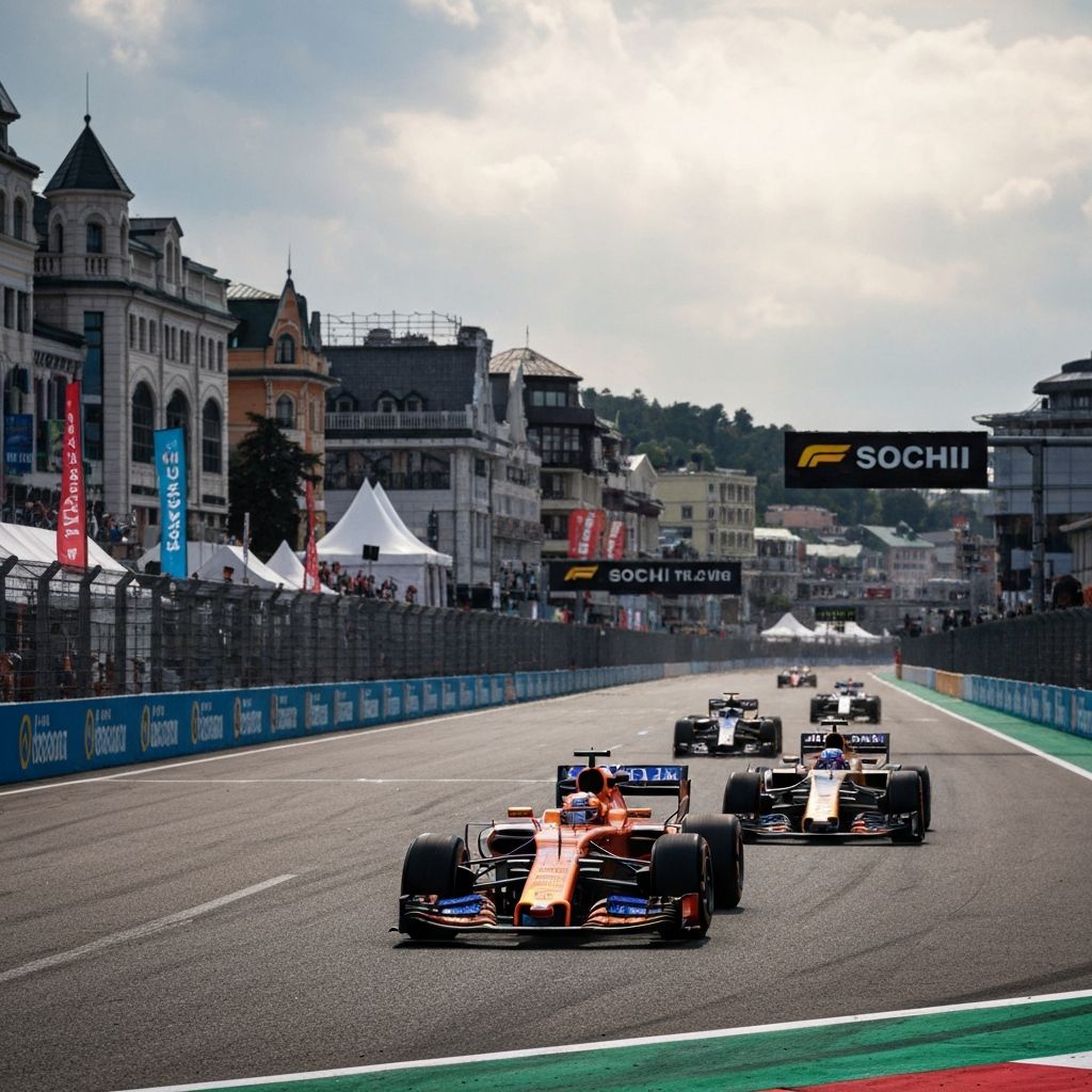 Показательные заезды болидов Формулы‑1 — Олимп Строй, Морской порт Сочи и прилегающая территория